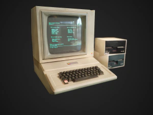 apple ii computer - pbr game ready model vr-ar low-poly 3D Model