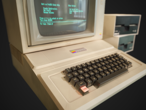 apple ii computer - pbr game ready model vr-ar low-poly 3D Model