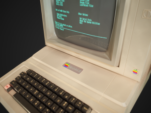 apple ii computer - pbr game ready model vr-ar low-poly 3D Model