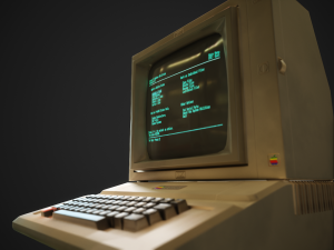 apple ii computer - pbr game ready model vr-ar low-poly 3D Model