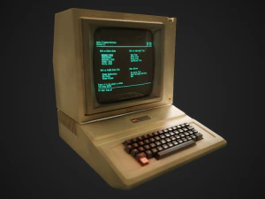 apple ii computer - pbr game ready model vr-ar low-poly 3D Model