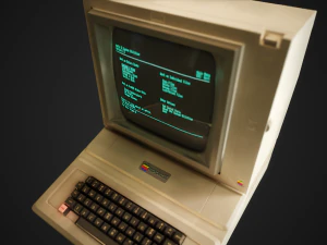 apple ii computer - pbr game ready model vr-ar low-poly 3D Model