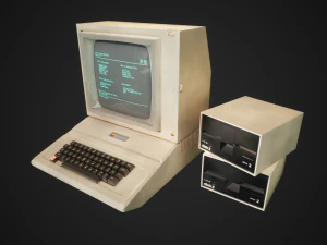 apple ii computer - pbr game ready model vr-ar low-poly 3D Model