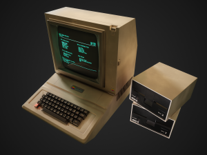 apple ii computer - pbr game ready model vr-ar low-poly 3D Model