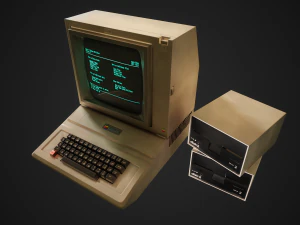 apple ii computer - pbr game ready model vr-ar low-poly 3D Model