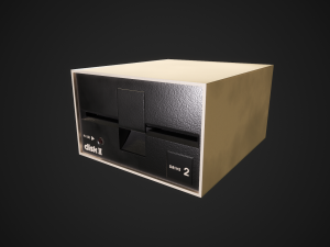 apple ii computer - pbr game ready model vr-ar low-poly 3D Model