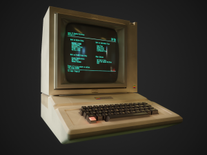 apple ii computer - pbr game ready model vr-ar low-poly 3D Model