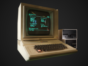 apple ii computer - pbr game ready model vr-ar low-poly 3D Model