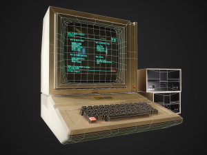 apple ii computer - pbr game ready model vr-ar low-poly 3D Model