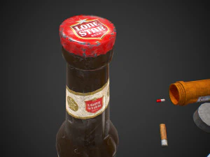 urban garbage small pack and trash set low-poly 3D Model