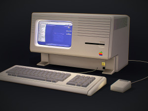apple macintosh xl old computer low-poly Modello 3D