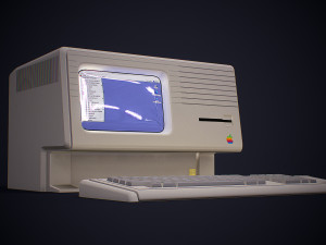 apple macintosh xl old computer low-poly 3D Model