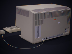 apple macintosh xl old computer low-poly 3D Model