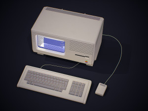 apple macintosh xl old computer low-poly 3D Model
