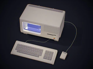 apple macintosh xl old computer low-poly 3D Model