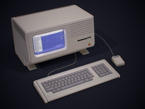 apple macintosh xl old computer low-poly 3D Model