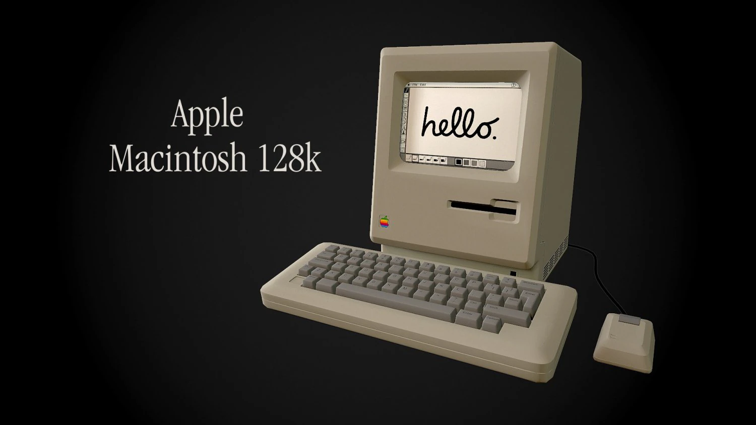 apple macintosh 128k retro computer low-poly 3D Model .c4d .max .obj .3ds .fbx .stl .blend