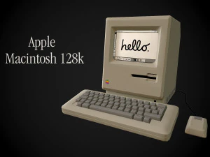 apple macintosh 128k retro computer low-poly 3D Model