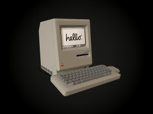 apple macintosh 128k retro computer low-poly 3D Model