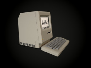 apple macintosh 128k retro computer low-poly 3D Model