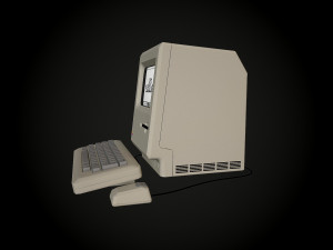 apple macintosh 128k retro computer low-poly 3D Model