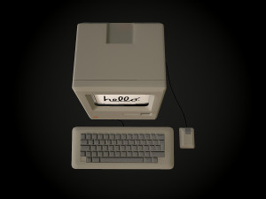 apple macintosh 128k retro computer low-poly 3D Model