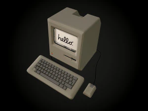 apple macintosh 128k retro computer low-poly 3D Model