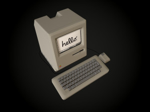 apple macintosh 128k retro computer low-poly 3D Model