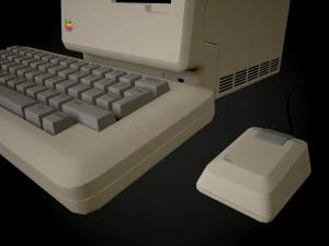 apple macintosh 128k retro computer low-poly 3D Model