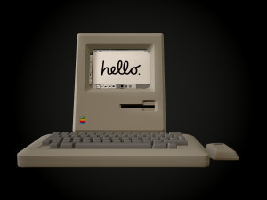 apple macintosh 128k retro computer low-poly 3D Model
