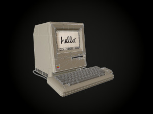 apple macintosh 128k retro computer low-poly 3D Model