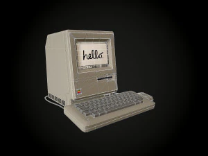 apple macintosh 128k retro computer low-poly 3D Model