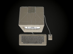 apple macintosh 128k retro computer low-poly 3D Model