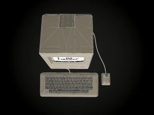 apple macintosh 128k retro computer low-poly 3D Model