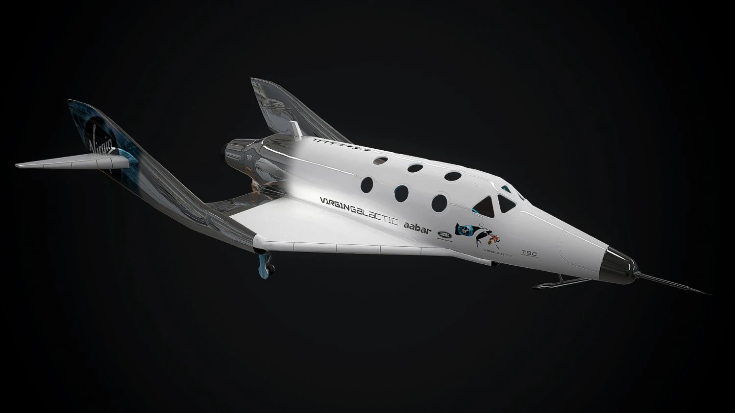 virgin galactic spaceship low-poly 3D Model .c4d .max .obj .3ds .fbx .stl .blend 