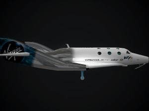 virgin galactic spaceship low-poly 3D 模型
