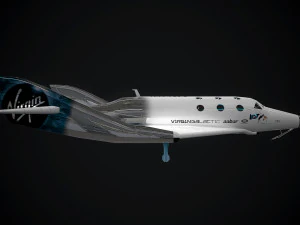 virgin galactic spaceship low-poly 3D Model