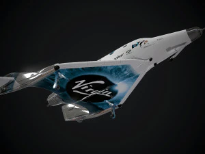 virgin galactic spaceship low-poly 3D Model