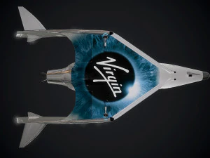 virgin galactic spaceship low-poly 3D Model
