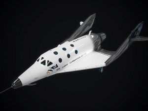 virgin galactic spaceship low-poly 3D 模型