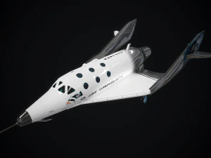 virgin galactic spaceship low-poly 3D Model