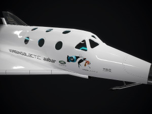 virgin galactic spaceship low-poly 3D 模型