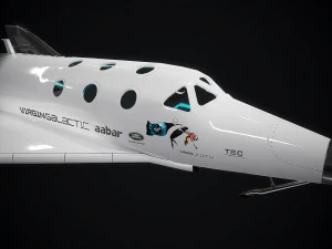virgin galactic spaceship low-poly 3D Model