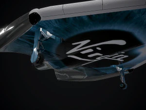 virgin galactic spaceship low-poly 3D Model