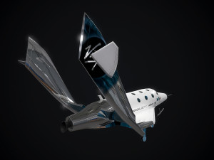 virgin galactic spaceship low-poly 3D 模型