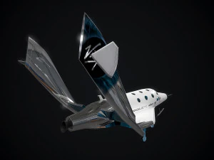 virgin galactic spaceship low-poly 3D Model