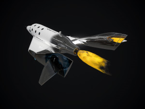 virgin galactic spaceship low-poly 3D 模型