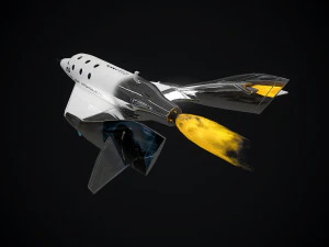 virgin galactic spaceship low-poly 3D Model