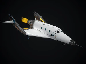 virgin galactic spaceship low-poly 3D Model