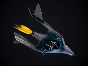 virgin galactic spaceship low-poly 3D Model